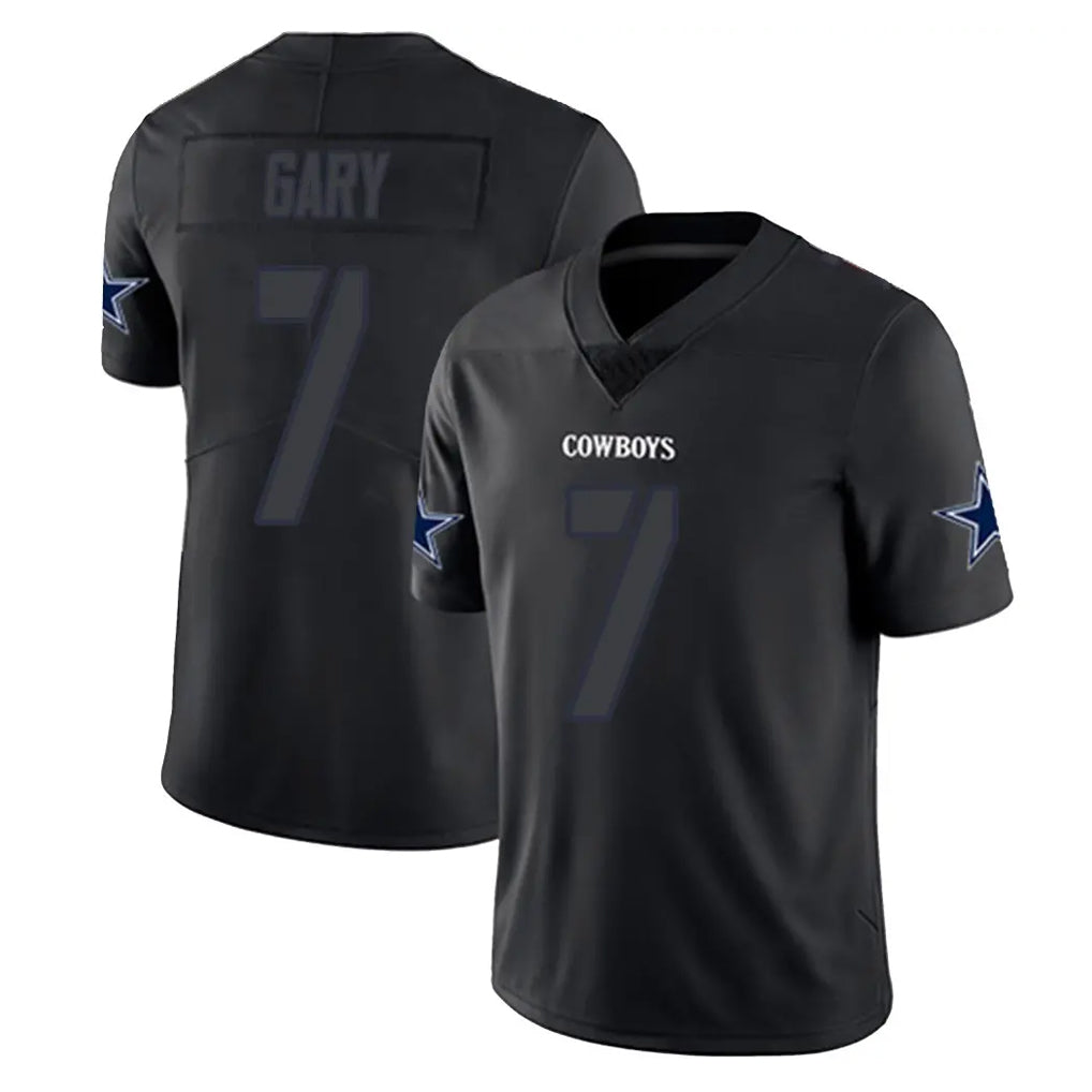 Blackjersey D.Cowboys #7 Rashan Gary Player Black Impact Limited Home Game Stitched Jerseys