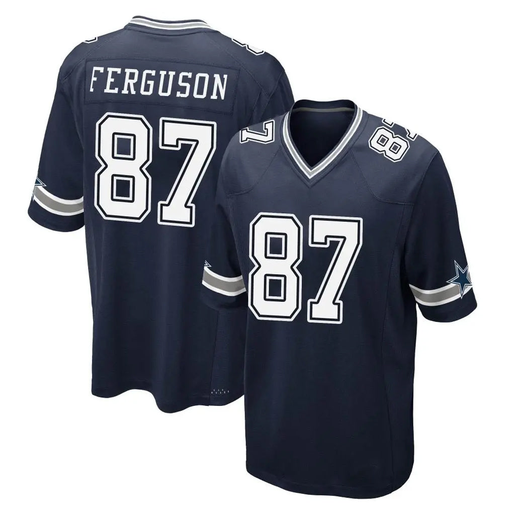 Blackjersey D.Cowboys #87 Jake Ferguson Player Navy Home Game Stitched Jerseys