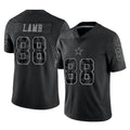 Blackjersey D.Cowboys #88 CeeDee Lamb Player Black Limited Reflective Home Game Stitched Jerseys