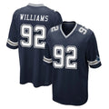 Blackjersey D.Cowboys #92 Quinnen Williams Player Navy Home Game Stitched Jerseys