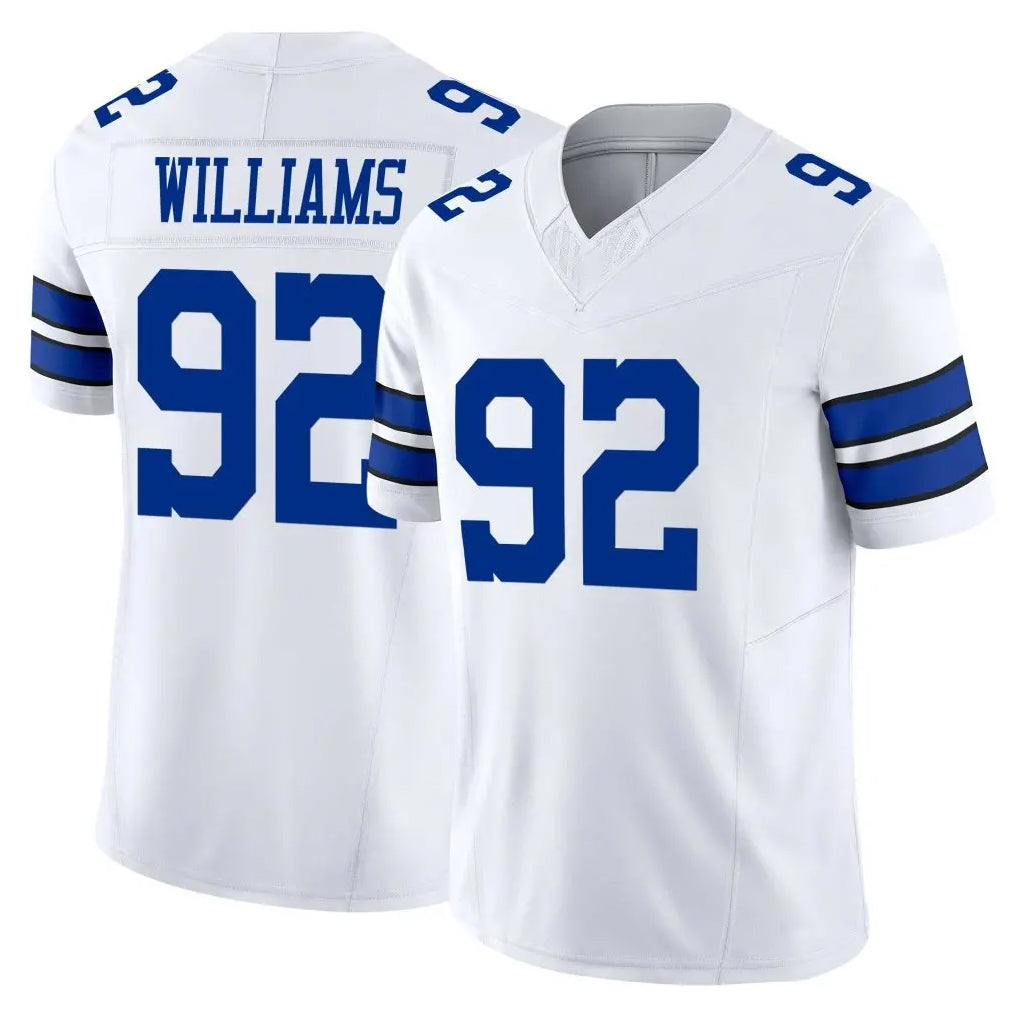 Blackjersey D.Cowboys #92 Quinnen Williams Player White Limited Vapor F.U.S.E. Home Game Stitched Jerseys