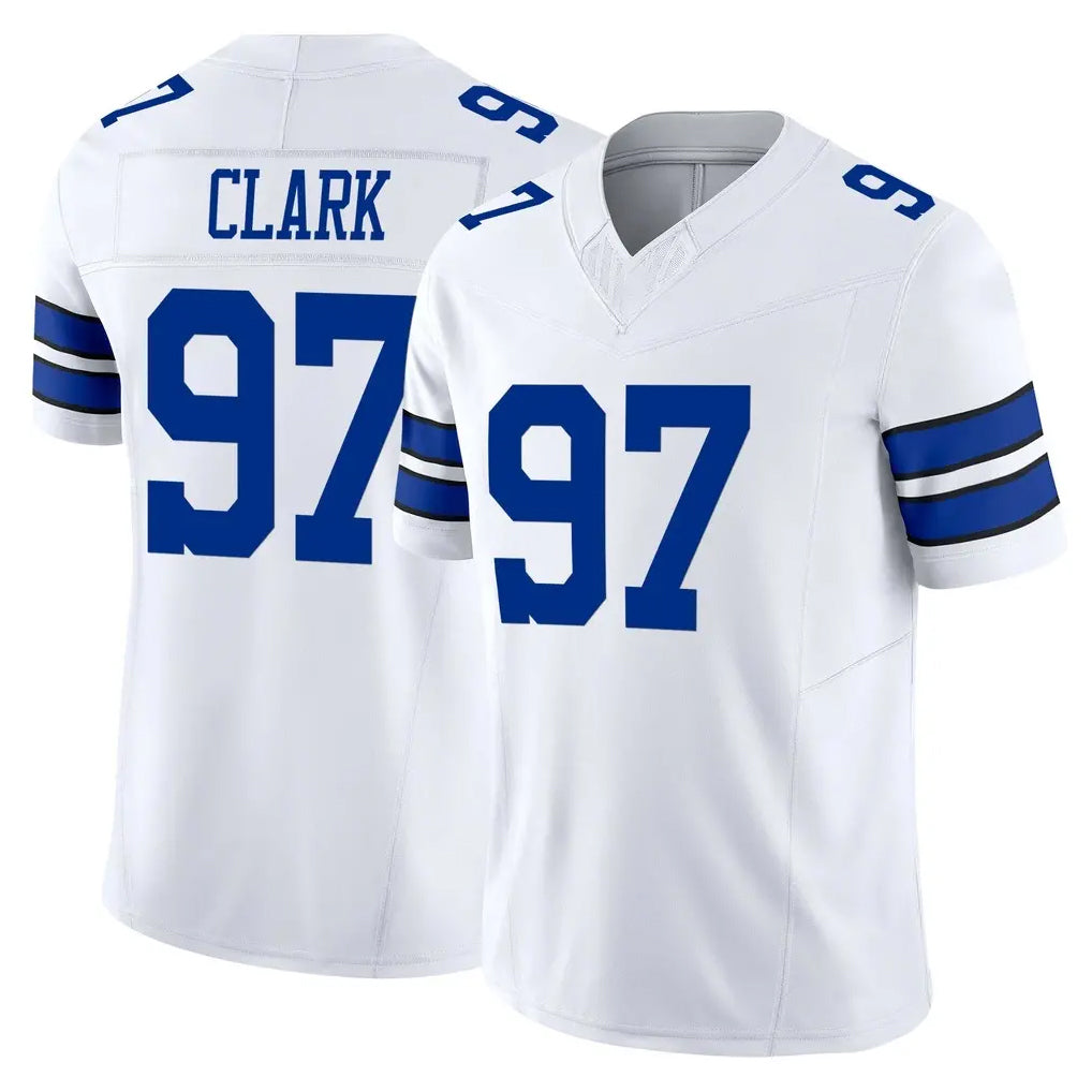 Blackjersey D.Cowboys #97 Kenny Clark Player White Limited Vapor F.U.S.E. Home Game Stitched Jerseys