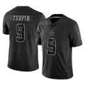 Blackjersey D.Cowboys #9 KaVontae Turpin Player Black Limited Reflective Home Game Stitched Jerseys