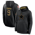 Blackjersey D.Cowboys #9 KaVontae Turpin Player Black Salute to Service Pullover Hoodies Limited Stitched Jerseys