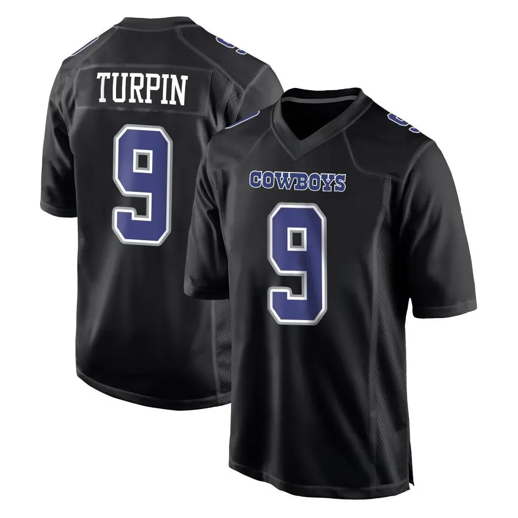 Blackjersey D.Cowboys #9 KaVontae Turpin Player Carbon Black Fashion Home Game Stitched Jerseys