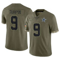 Blackjersey D.Cowboys #9 KaVontae Turpin Player Olive Salute to Service Limited Game Stitched Jerseys
