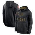 Blackjersey D.Lions Black Salute to Service Pullover Hoodies Limited Blank Player Stitched Jerseys