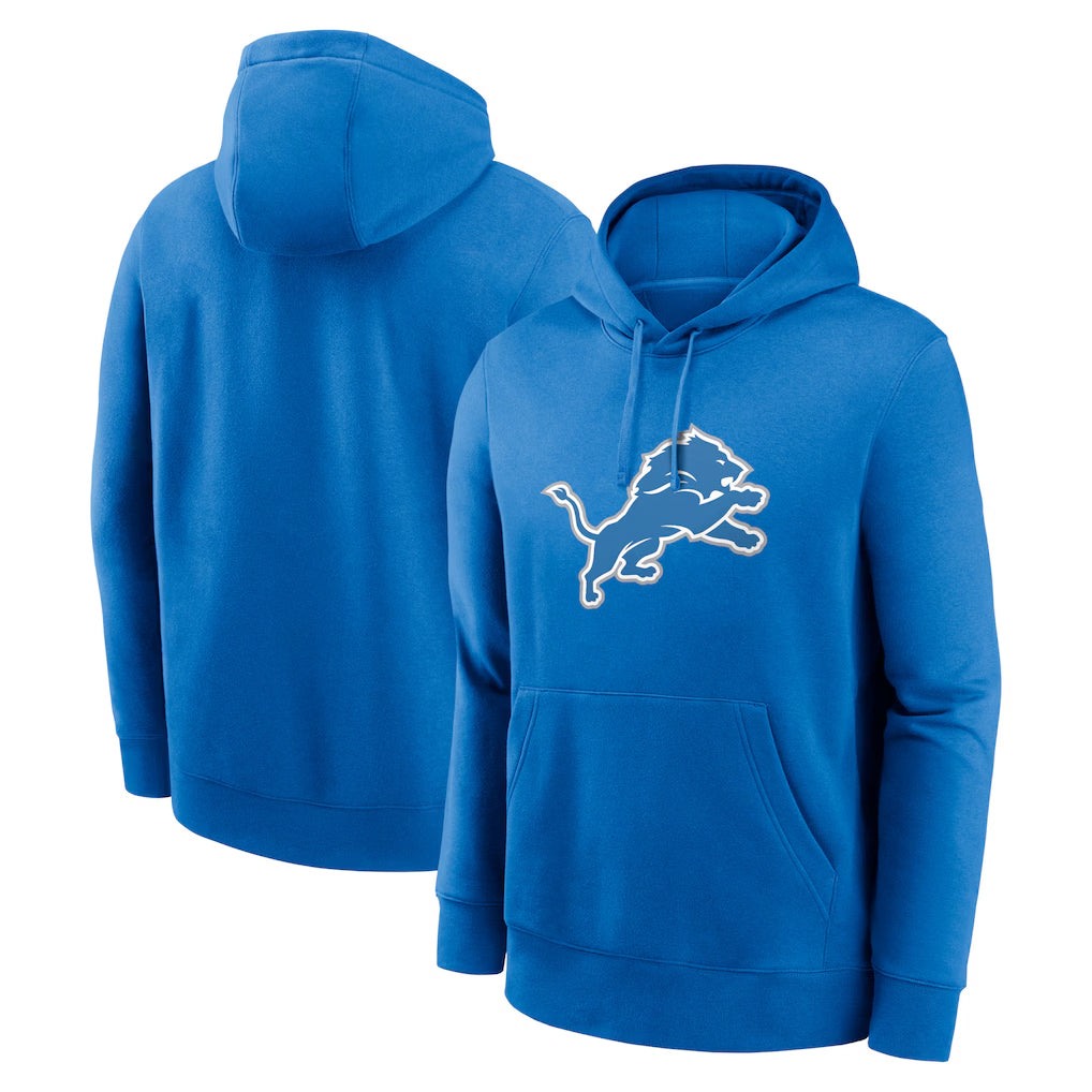 Blackjersey D.Lions Blue Pullover Hoodies Limited Blank Player Stitched Jerseys