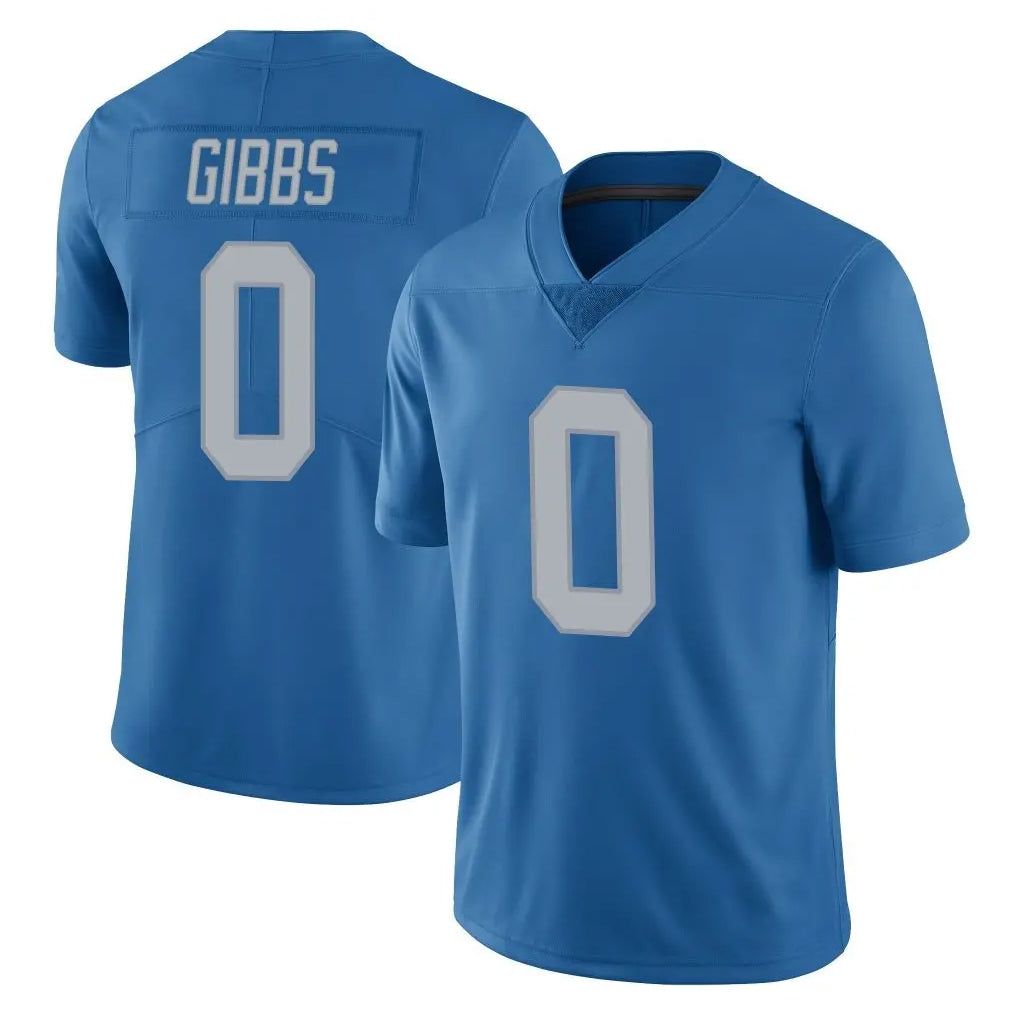 Blackjersey D.Lions #0 Jahmyr Gibbs Player Blue Limited Throwback Vapor Untouchable Stitched Jerseys