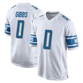 Blackjersey D.Lions #0 Jahmyr Gibbs Player White Home Game Stitched Jerseys