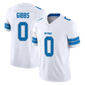 Blackjersey D.Lions #0 Jahmyr Gibbs Player White Limited Vapor F.U.S.E. Alternate Home Game Stitched Jerseys