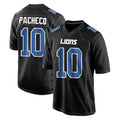 Blackjersey D.Lions #10 Isiah Pacheco Player Black Fashion Home Game Stitched Jerseys
