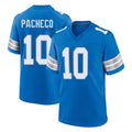 Blackjersey D.Lions #10 Isiah Pacheco Player Blue Alternate Home Game Stitched Jerseys