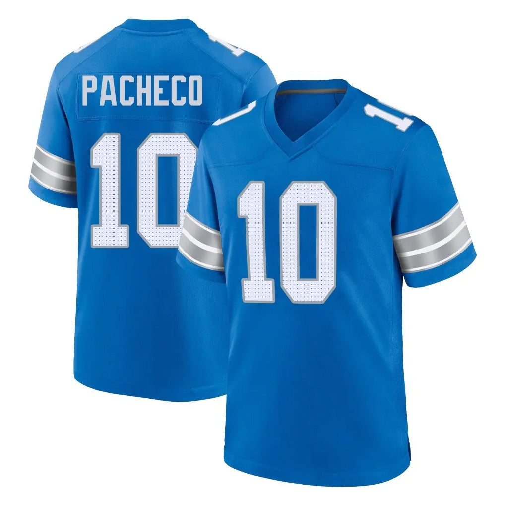 Blackjersey D.Lions #10 Isiah Pacheco Player Blue Alternate Home Game Stitched Jerseys