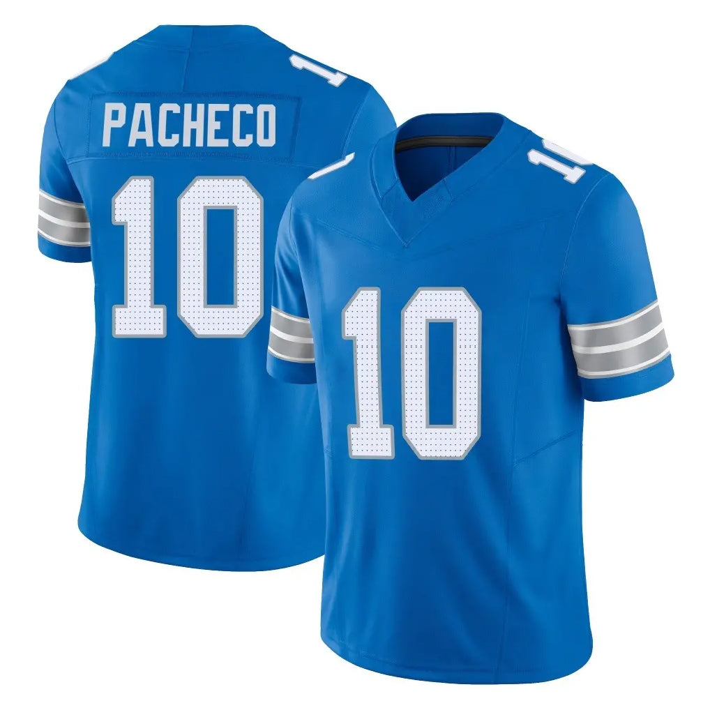 Blackjersey D.Lions #10 Isiah Pacheco Player Blue Limited Vapor F.U.S.E. Alternate Home Game Stitched Jerseys