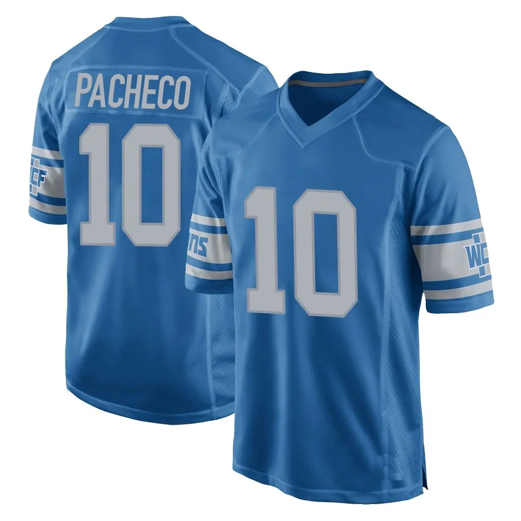 Blackjersey D.Lions #10 Isiah Pacheco Player Blue Vapor Untouchable Throwback Game Stitched Jerseys