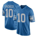 Blackjersey D.Lions #10 Isiah Pacheco Player Blue Vapor Untouchable Throwback Game Stitched Jerseys