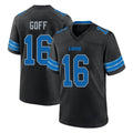 Blackjersey D.Lions #16 Jared Goff Player Black Alternate Home Game Stitched Jerseys