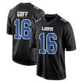 Blackjersey D.Lions #16 Jared Goff Player Black Fashion Home Game Stitched Jerseys
