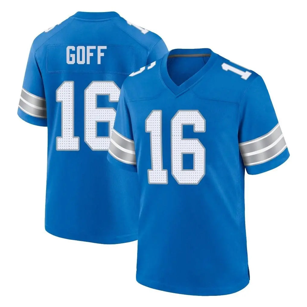 Blackjersey D.Lions #16 Jared Goff Player Blue Alternate Home Game Stitched Jerseys