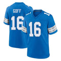 Blackjersey D.Lions #16 Jared Goff Player Blue Alternate Home Game Stitched Jerseys