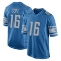 Blackjersey D.Lions #16 Jared Goff Player Blue Home Game Stitched Jerseys