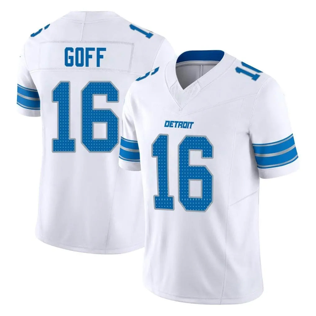 Blackjersey D.Lions #16 Jared Goff Player White Limited Vapor F.U.S.E. Alternate Home Game Stitched Jerseys