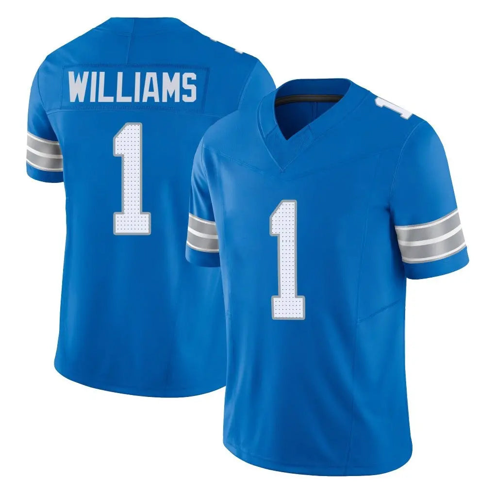Blackjersey D.Lions #1 Jameson Williams Player Blue Limited Vapor F.U.S.E. Alternate Home Game Stitched Jerseys