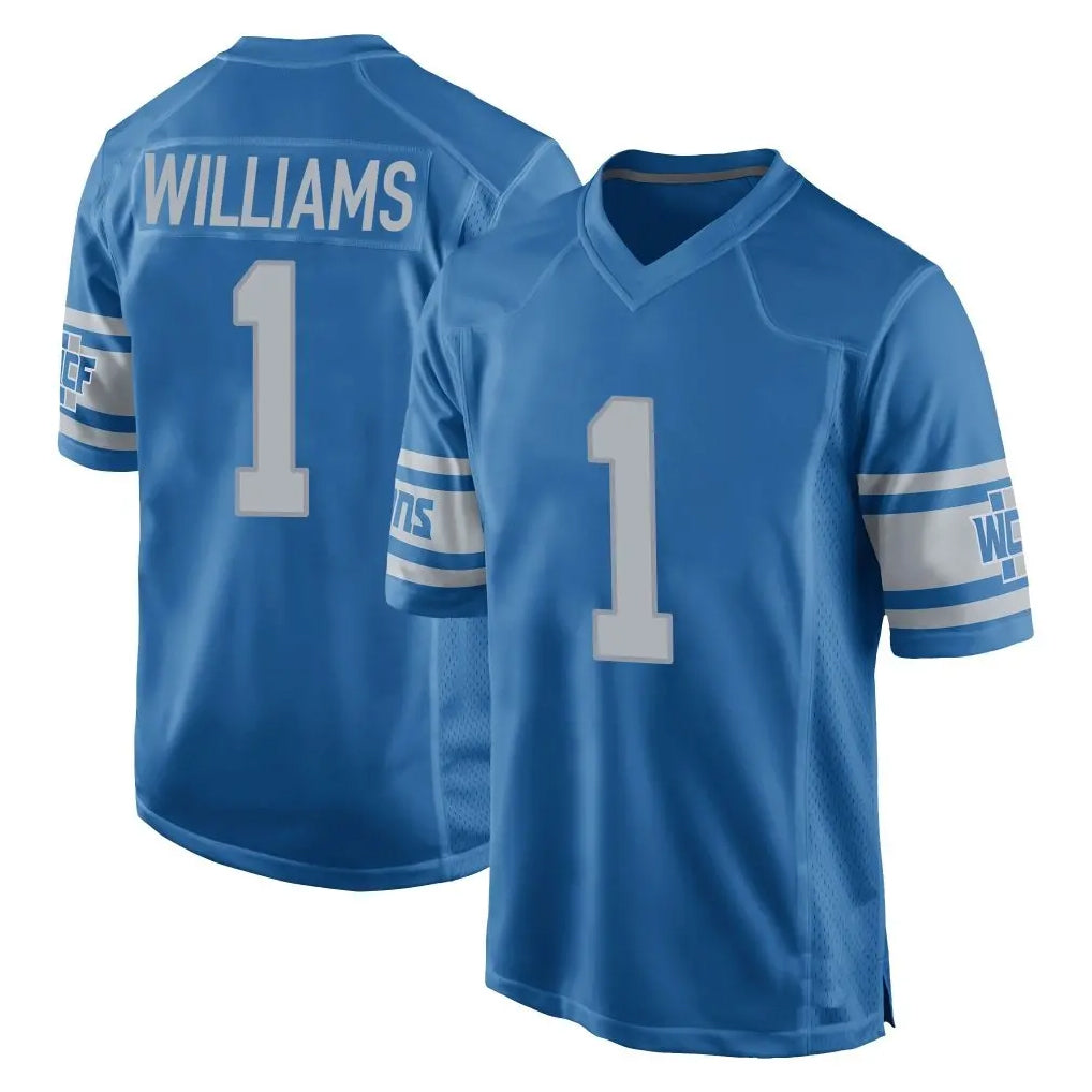Blackjersey D.Lions #1 Jameson Williams Player Blue Vapor Untouchable Throwback Game Stitched Jerseys
