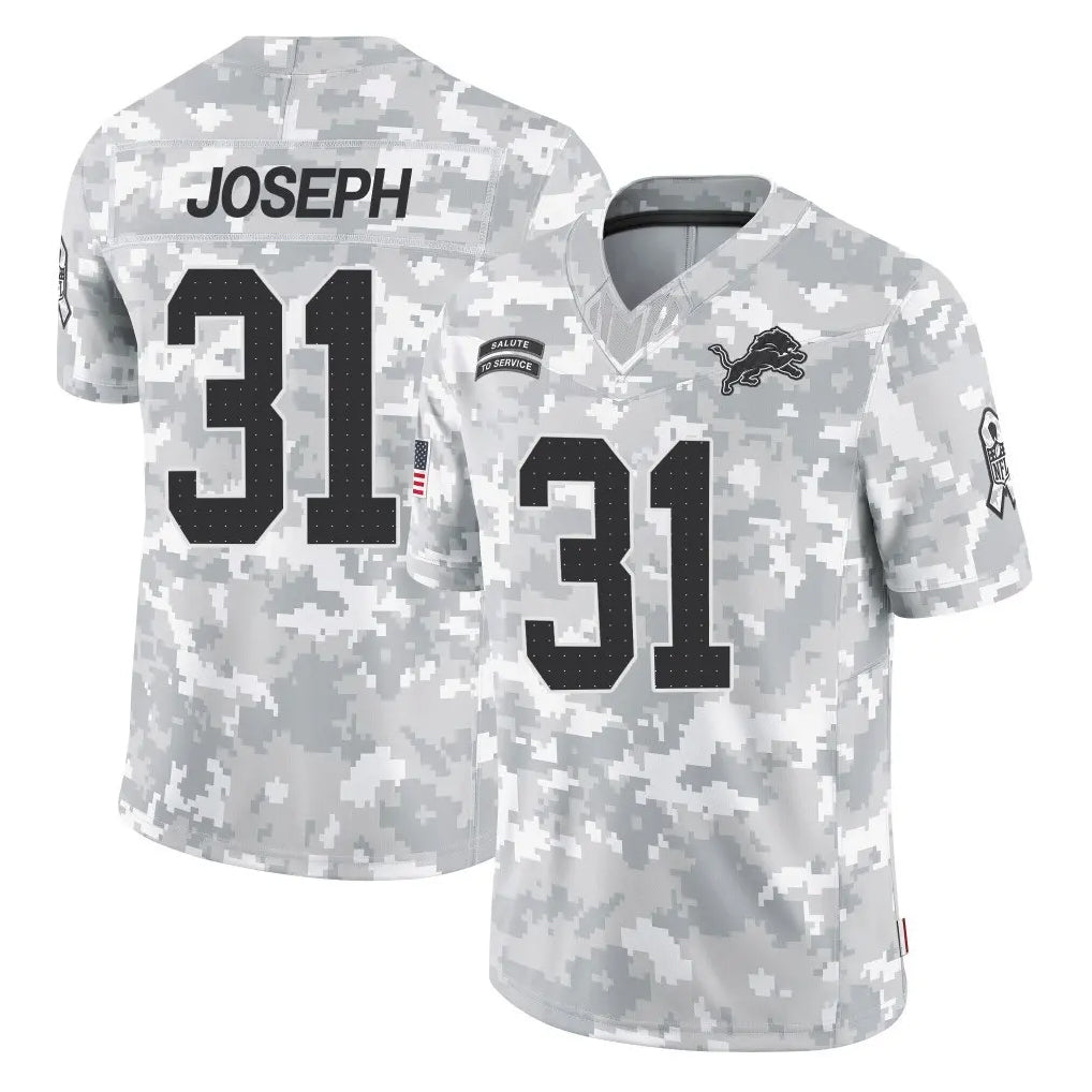 Blackjersey D.Lions #31 Kerby Joseph Player Arctic Camo Salute To Service Limited Stitched Jerseys
