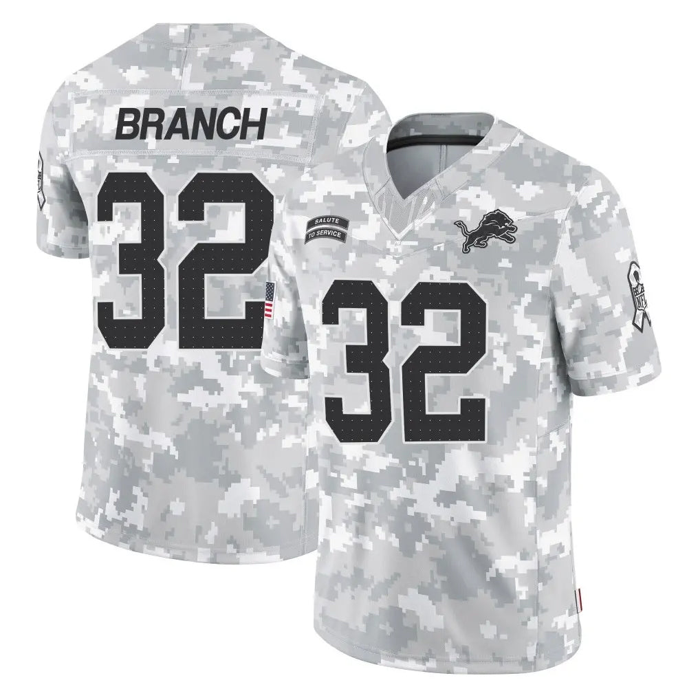 Blackjersey D.Lions #32 Brian Branch Player Arctic Camo Salute To Service Limited Stitched Jerseys