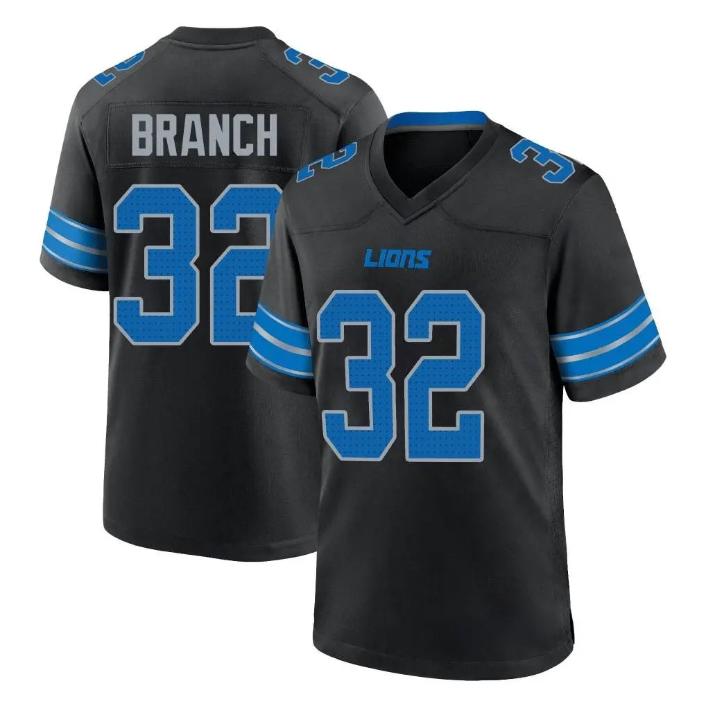 Blackjersey D.Lions #32 Brian Branch Player Black Alternate Home Game Stitched Jerseys
