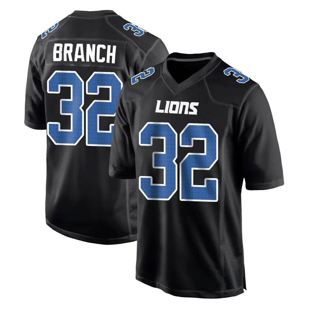 Blackjersey D.Lions #32 Brian Branch Player Black Fashion Home Game Stitched Jerseys
