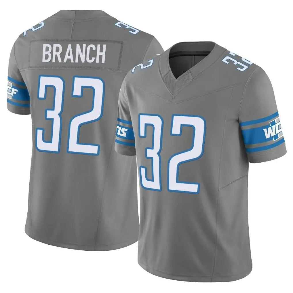 Blackjersey D.Lions #32 Brian Branch Player Gray Vapor F.U.S.E. Limited Home Game Stitched Jerseys