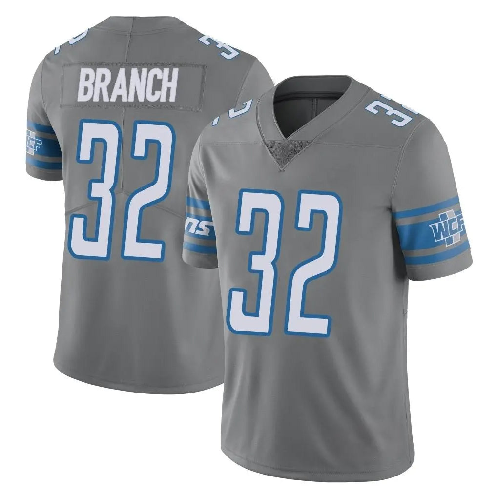 Blackjersey D.Lions #32 Brian Branch Player Gray Vapor Untouchable Limited Home Game Stitched Jerseys
