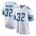 Blackjersey D.Lions #32 Brian Branch Player White Home Game Stitched Jerseys