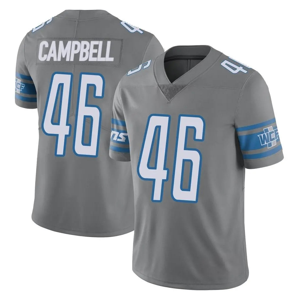 Blackjersey D.Lions #46 Jack Campbell Player Gray Vapor Untouchable Limited Home Game Stitched Jerseys
