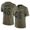 Blackjersey D.Lions #46 Jack Campbell Player Olive Salute To Service Limited Stitched Jerseys