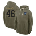 Blackjersey D.Lions #46 Jack Campbell Player Olive Salute to Service Pullover Hoodies Limited Stitched Jerseys