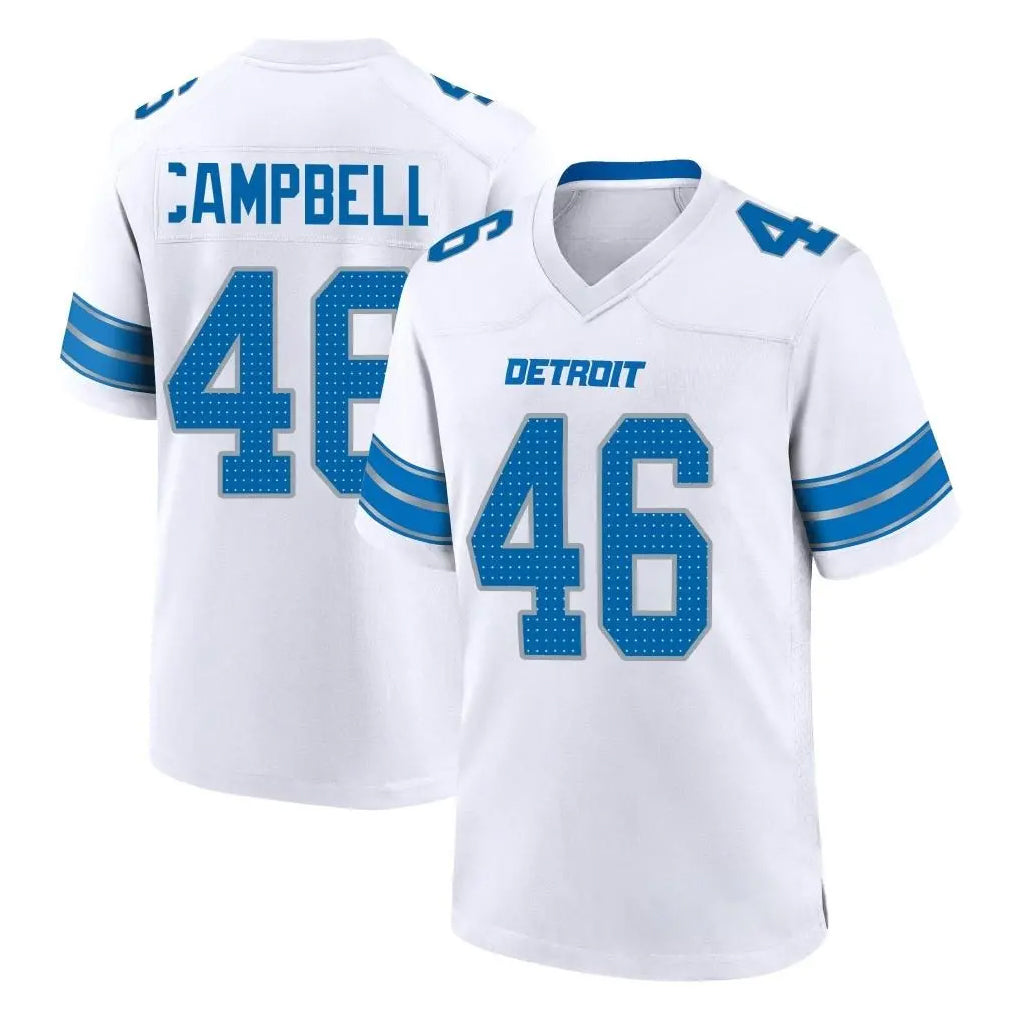 Blackjersey D.Lions #46 Jack Campbell Player White Alternate Home Game Stitched Jerseys