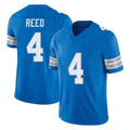 Blackjersey D.Lions #4 D.J. Reed Player Blue Limited Vapor F.U.S.E. Alternate Home Game Stitched Jerseys