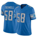 Blackjersey D.Lions #58 Penei Sewell Player Blue Vapor F.U.S.E. Limited Home Game Stitched Jerseys