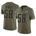 Blackjersey D.Lions #58 Penei Sewell Player Olive Salute To Service Limited Stitched Jerseys
