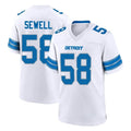Blackjersey D.Lions #58 Penei Sewell Player White Alternate Home Game Stitched Jerseys