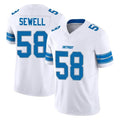 Blackjersey D.Lions #58 Penei Sewell Player White Limited Vapor F.U.S.E. Alternate Home Game Stitched Jerseys