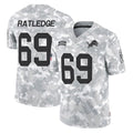Blackjersey D.Lions #69 Tate Ratledge Player Arctic Camo Salute To Service Limited Stitched Jerseys