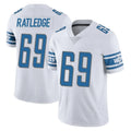 Blackjersey D.Lions #69 Tate Ratledge Player White Limited Vapor Untouchable Home Game Stitched Jerseys