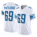 Blackjersey D.Lions #69 Tate Ratledge Player White Vapor F.U.S.E. Limited Home Game Stitched Jerseys