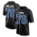 Blackjersey D.Lions #76 Blake Miller Player Black Fashion Home Game Stitched Jerseys