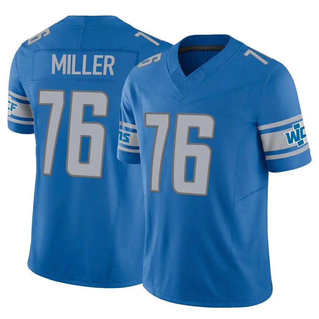Blackjersey D.Lions #76 Blake Miller Player Blue Vapor F.U.S.E. Limited Home Game Stitched Jerseys